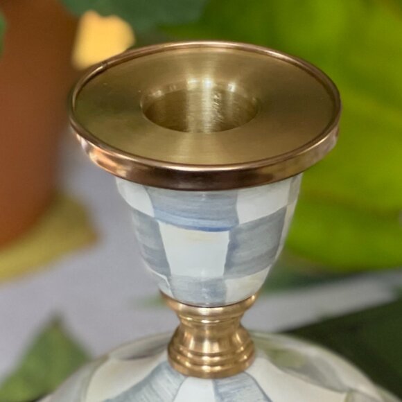 *MacKenzie-Childs Sterling Check Short Candlestick -NEW - Picture 14 of 14